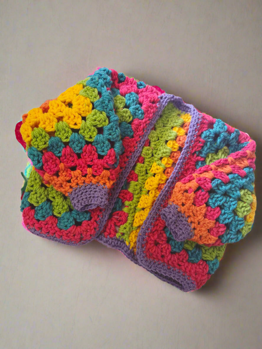 Rainbow chunky Baby Cardigan