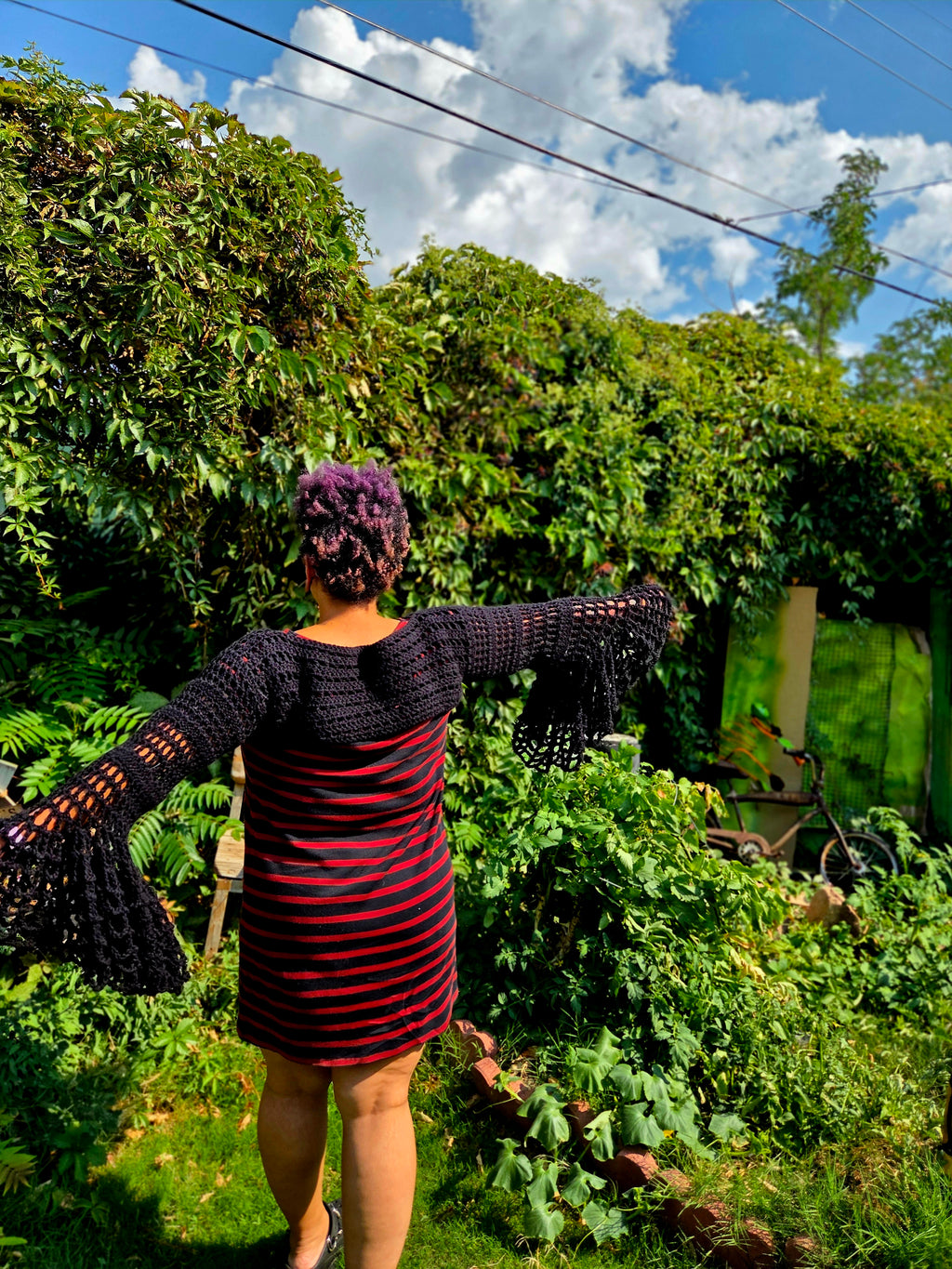 Bell sleeves shrug top